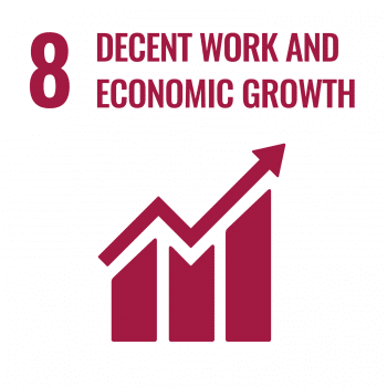 UN SDG Icon for SDG 8: Decent Work and Economic Growth