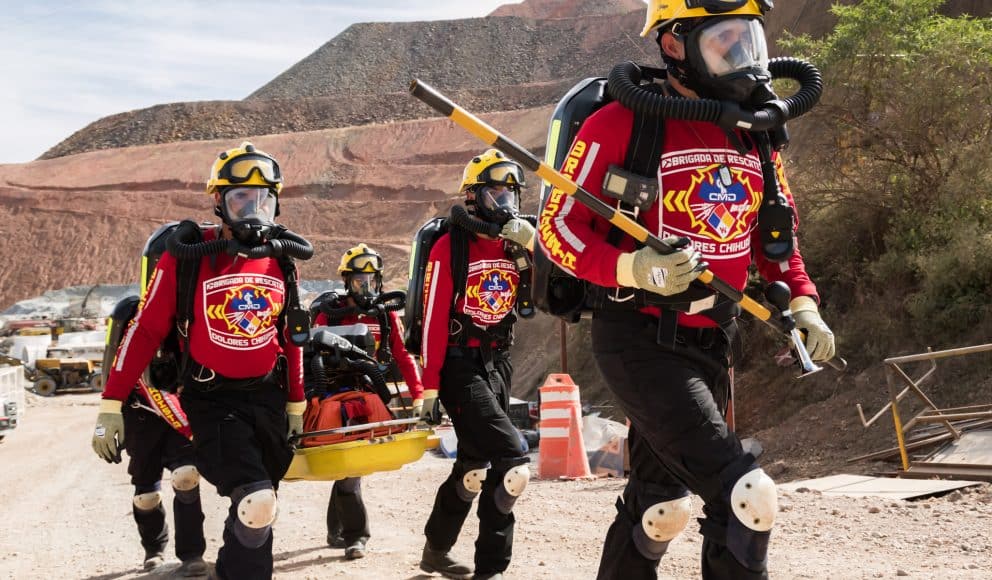 Fire-Rescue Team Members Conducting Drills